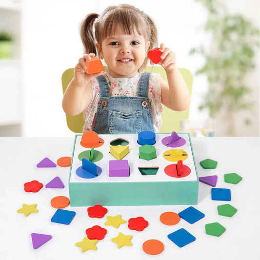 12-Hole Color Sorting Box – Shape & Color Sorting Toy for Toddlers