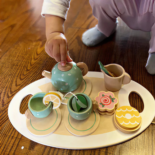 15 pcs Wooden Afternoon Tea Set