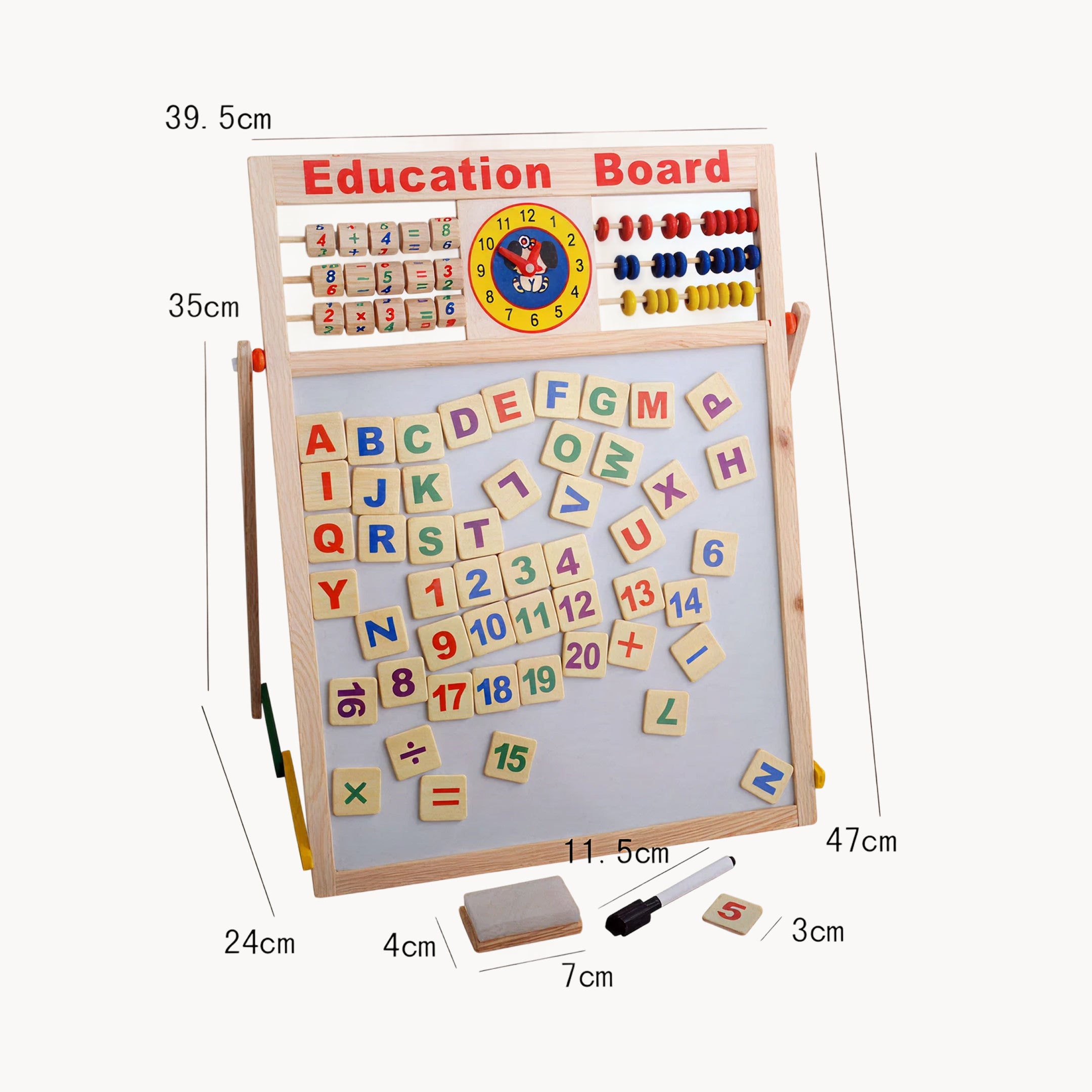 Wooden Educational Board – 5-in-1 Montessori Learning Toy for Kids