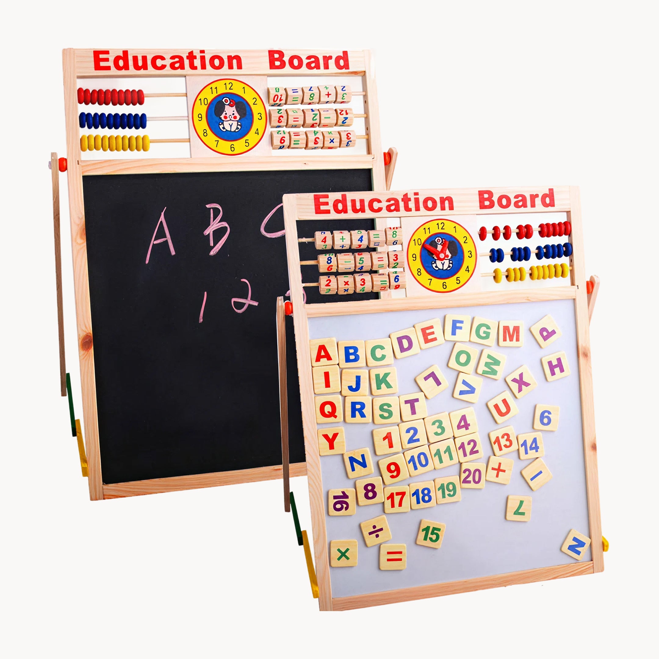Wooden Educational Board – 5-in-1 Montessori Learning Toy for Kids