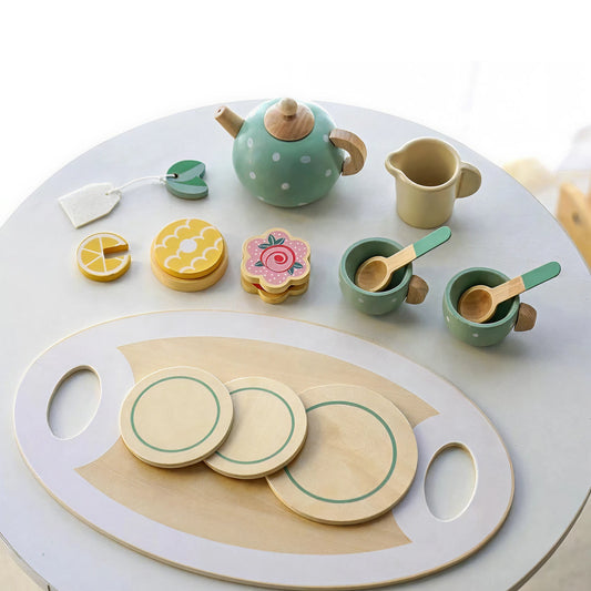 15 pcs Wooden Afternoon Tea Set