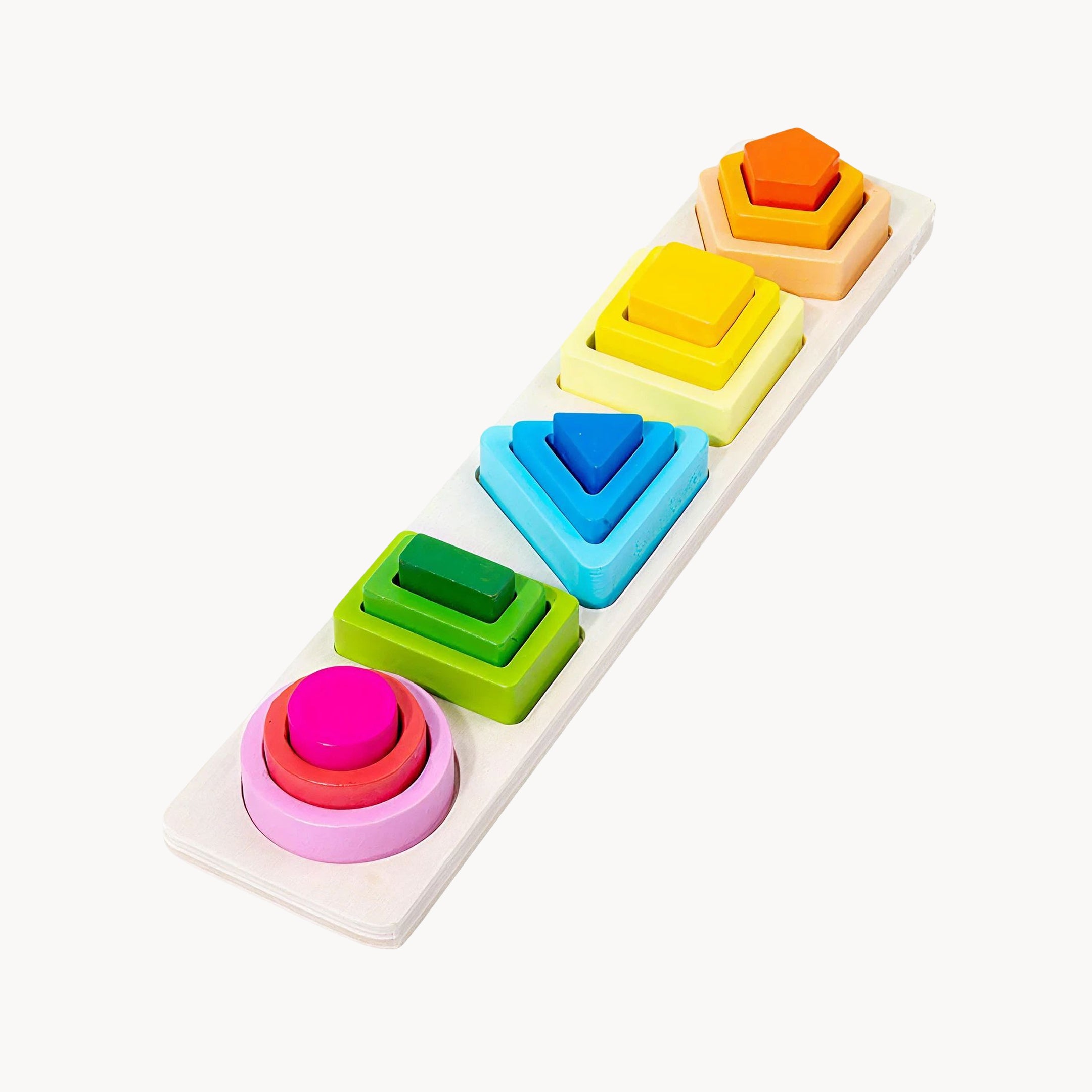 Wooden Shape Sorting & Stacking Board