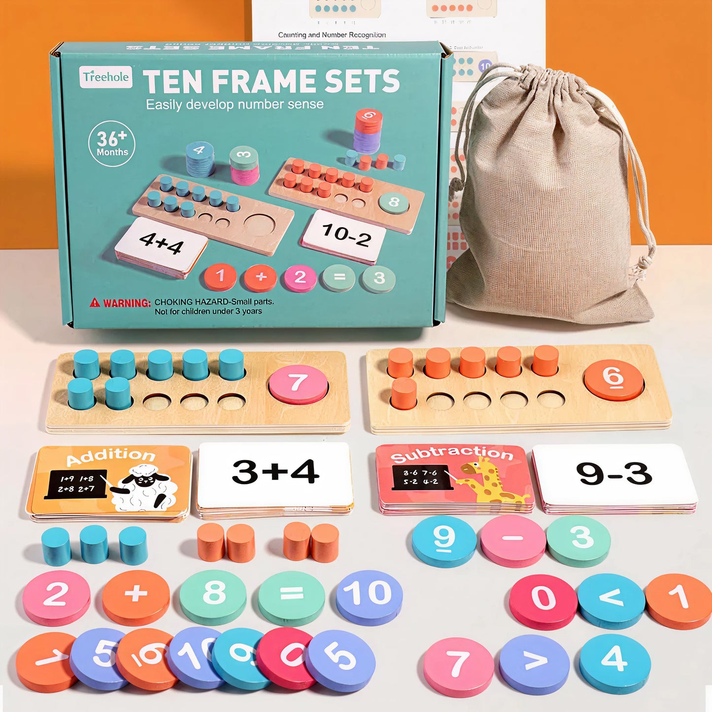 Ten Frame Math Set – Learn Numbers, Addition & Subtraction Through Play