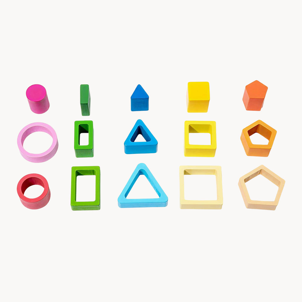 Wooden Shape Sorting & Stacking Board