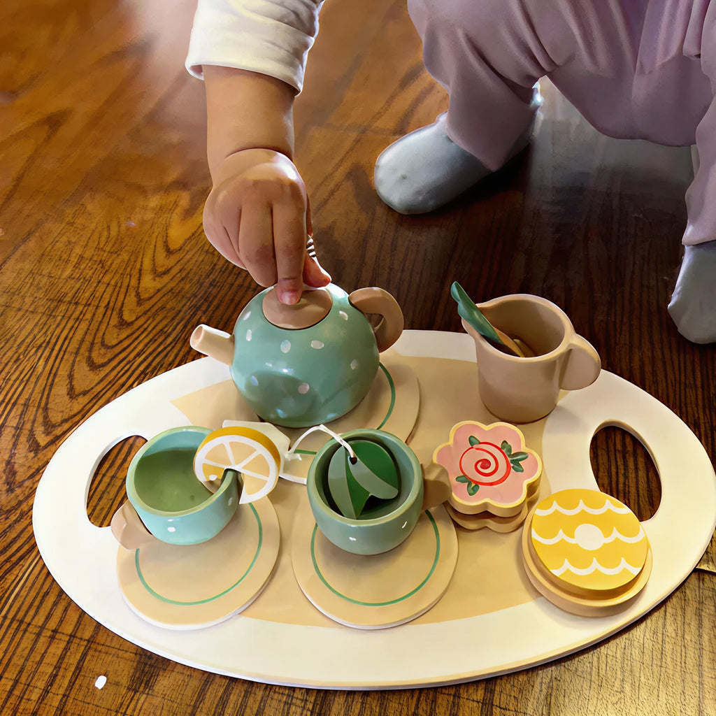 15 pcs Wooden Afternoon Tea Set