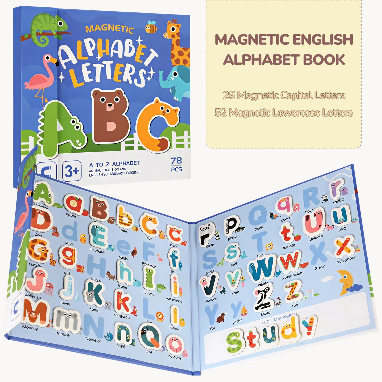 Magnetic Alphabet Letters Book – A to Z Learning for Kids