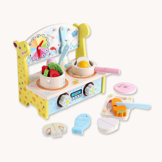 Wooden Kitchen Cooking Set – Montessori Pretend Play Toy for Toddlers