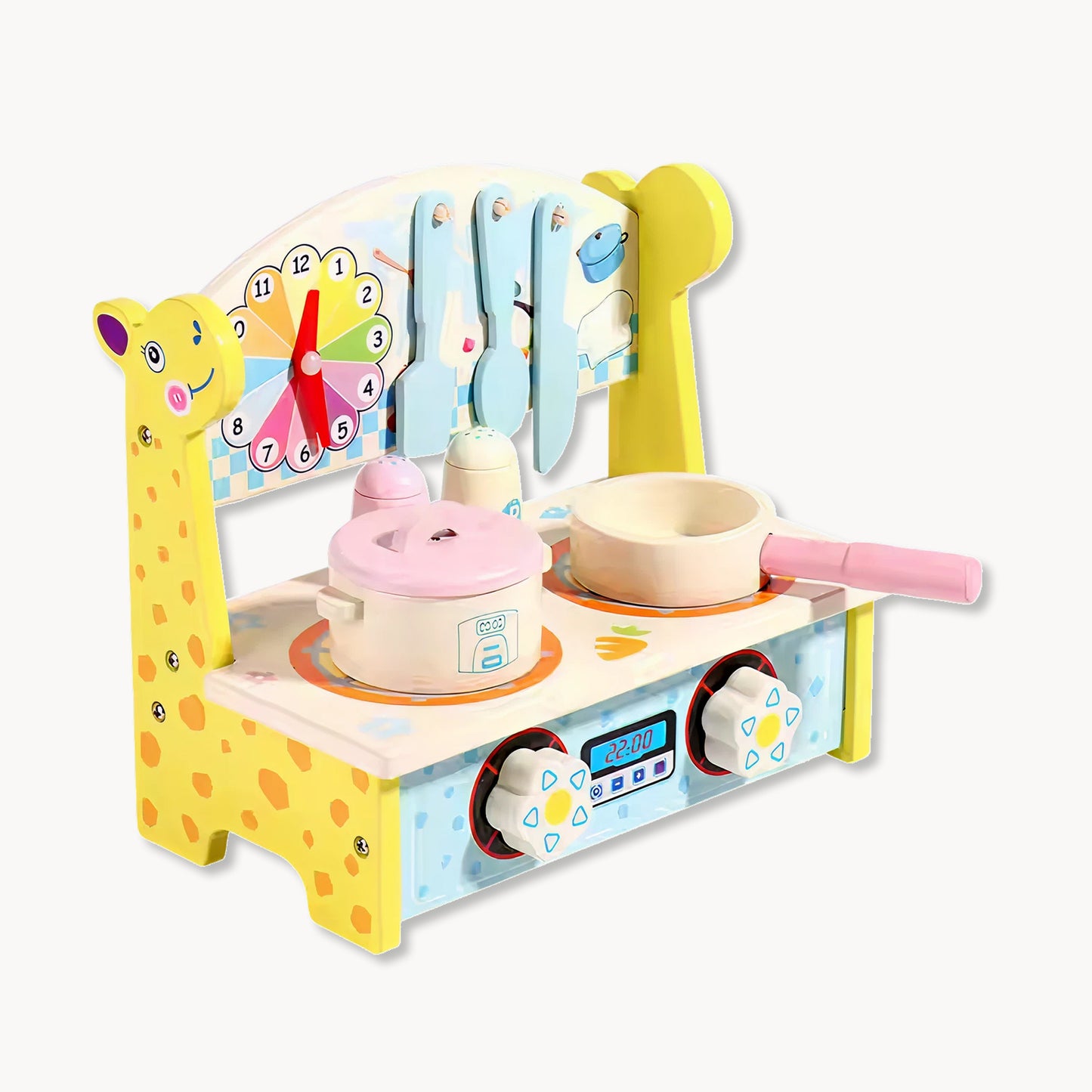 Wooden Kitchen Cooking Set – Montessori Pretend Play Toy for Toddlers