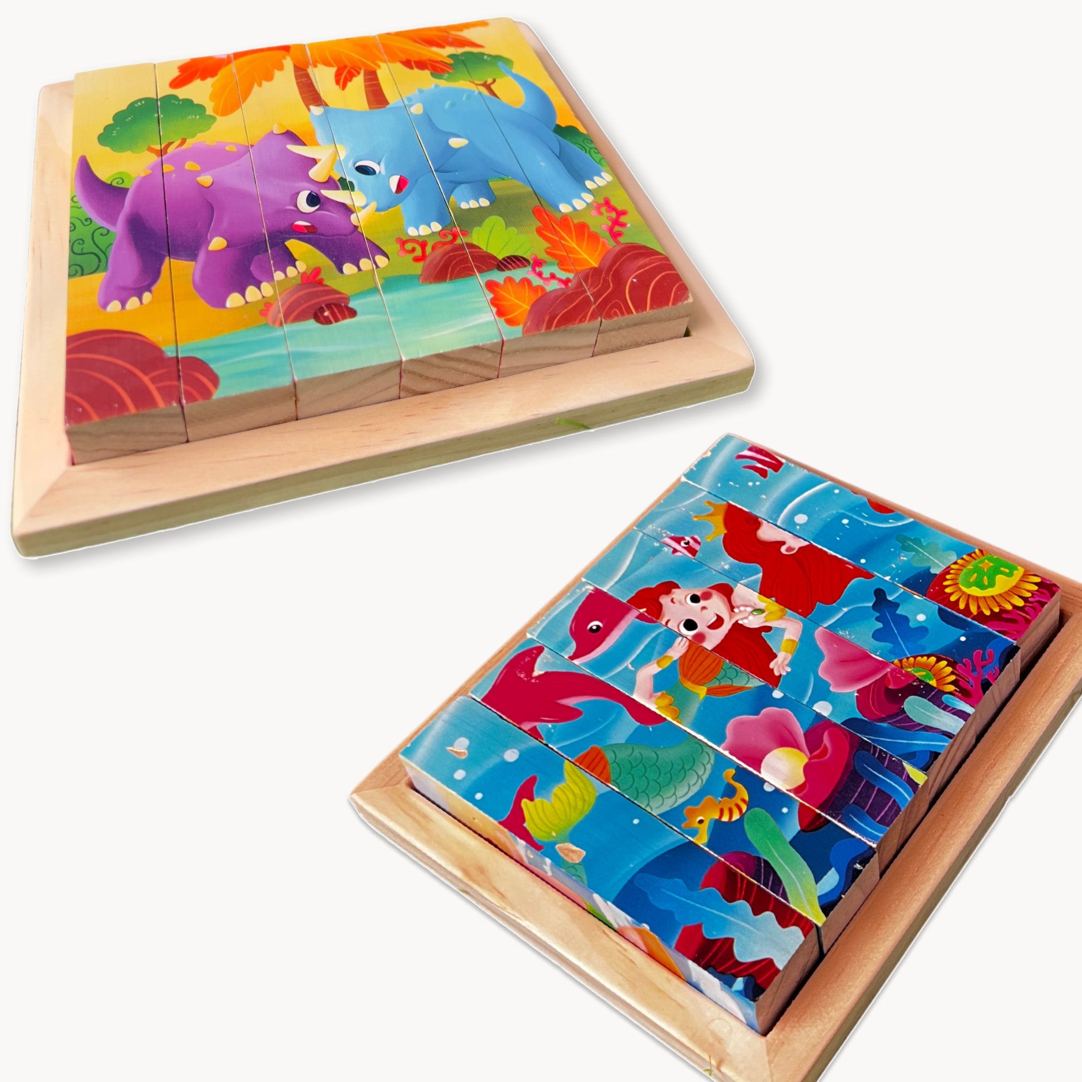 Wooden 6 in 1  Animal Cube Puzzle