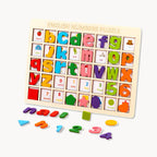 Wooden Alphabet & Number Puzzle Board – Montessori Learning Toy for Toddlers (36 pcs)